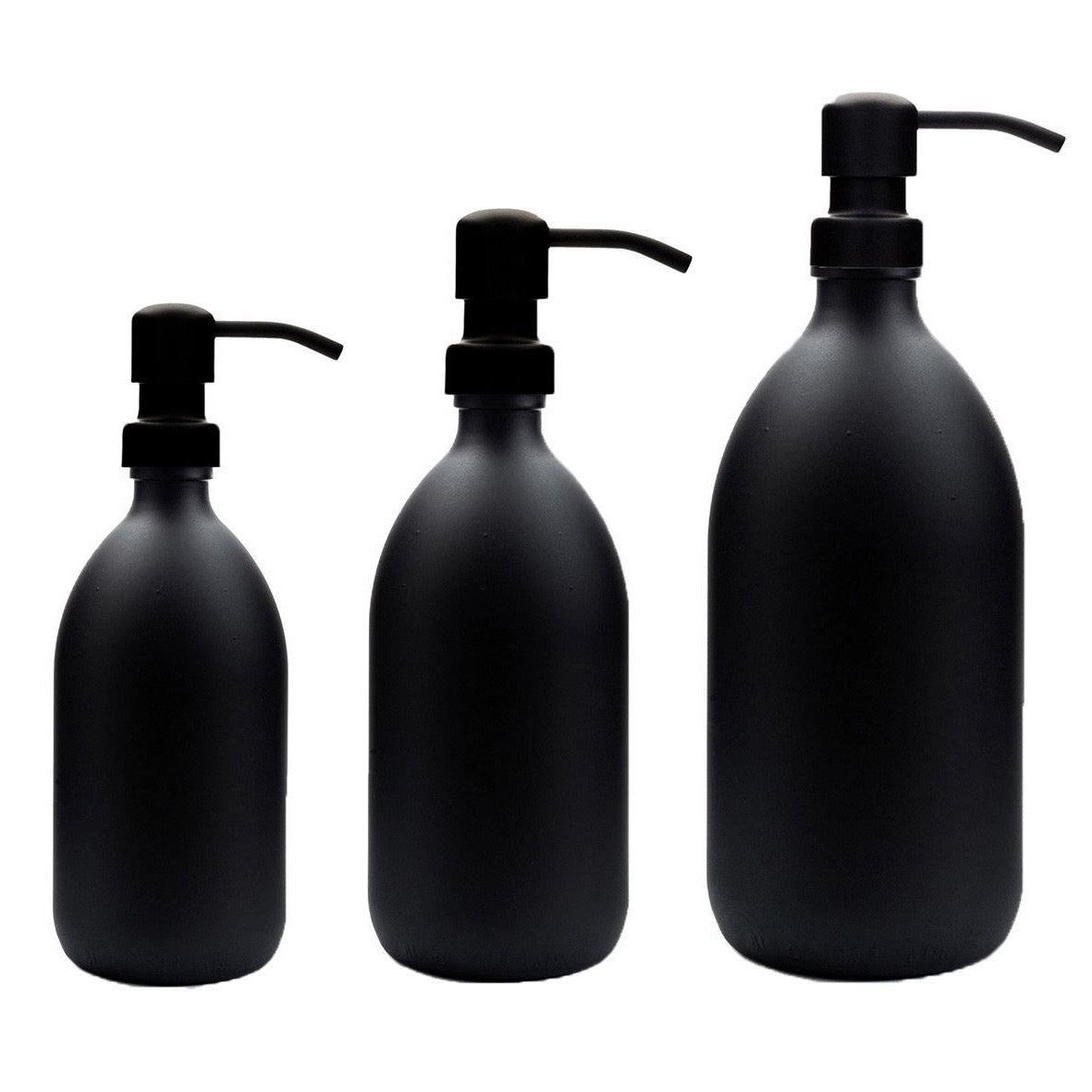Kuishi Black Opaque Soap Dispenser Size Group