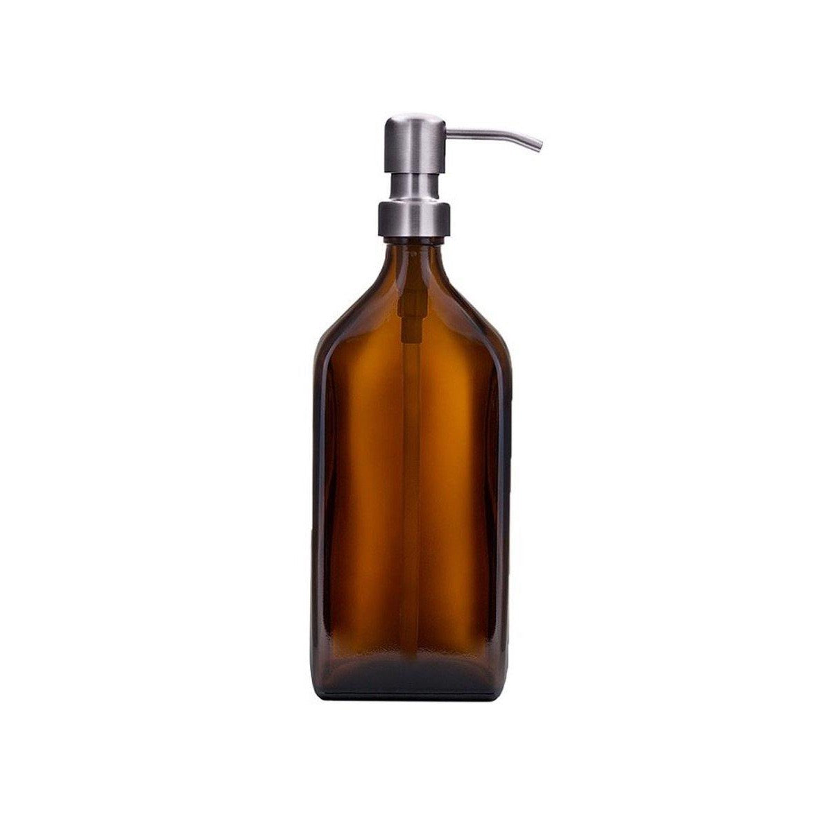 Kuishi Amber Glass Soap Dispenser Silver