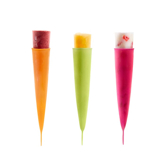 Lékué Set van 3 Silicone IJsjesvormen Calippo - Groen, Roze, Oranje - Zo Zero