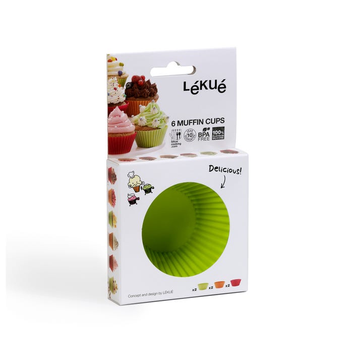 Lékué Muffin Vormpjes in verschillende kleuren - verpakking