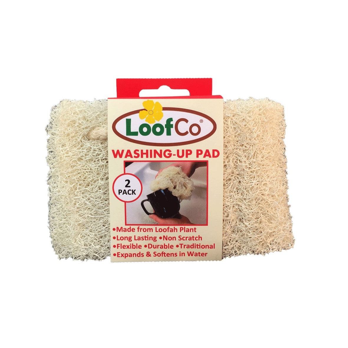 LoofCo Loofah Washing Up Pad 2 pack