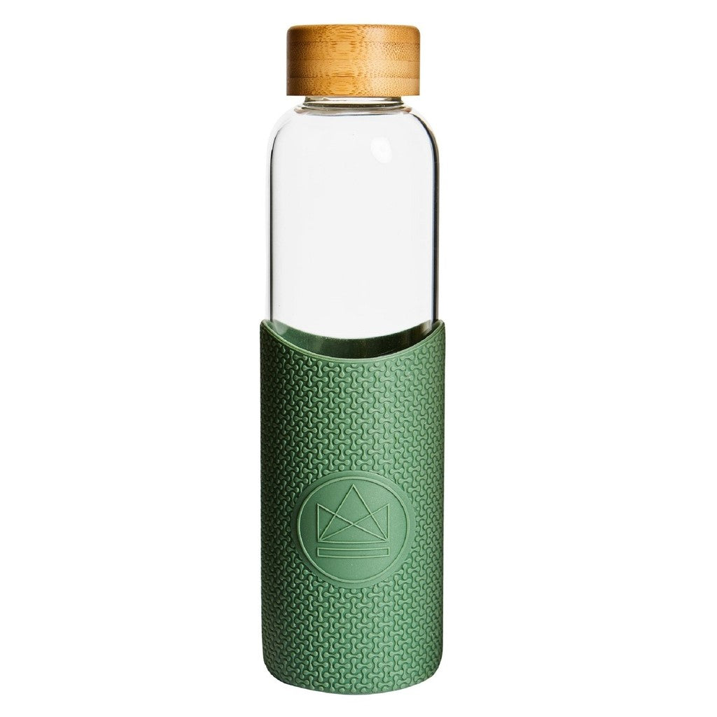 Neon Kactus Glazen Waterfles in de kleur Happy Camper Groen