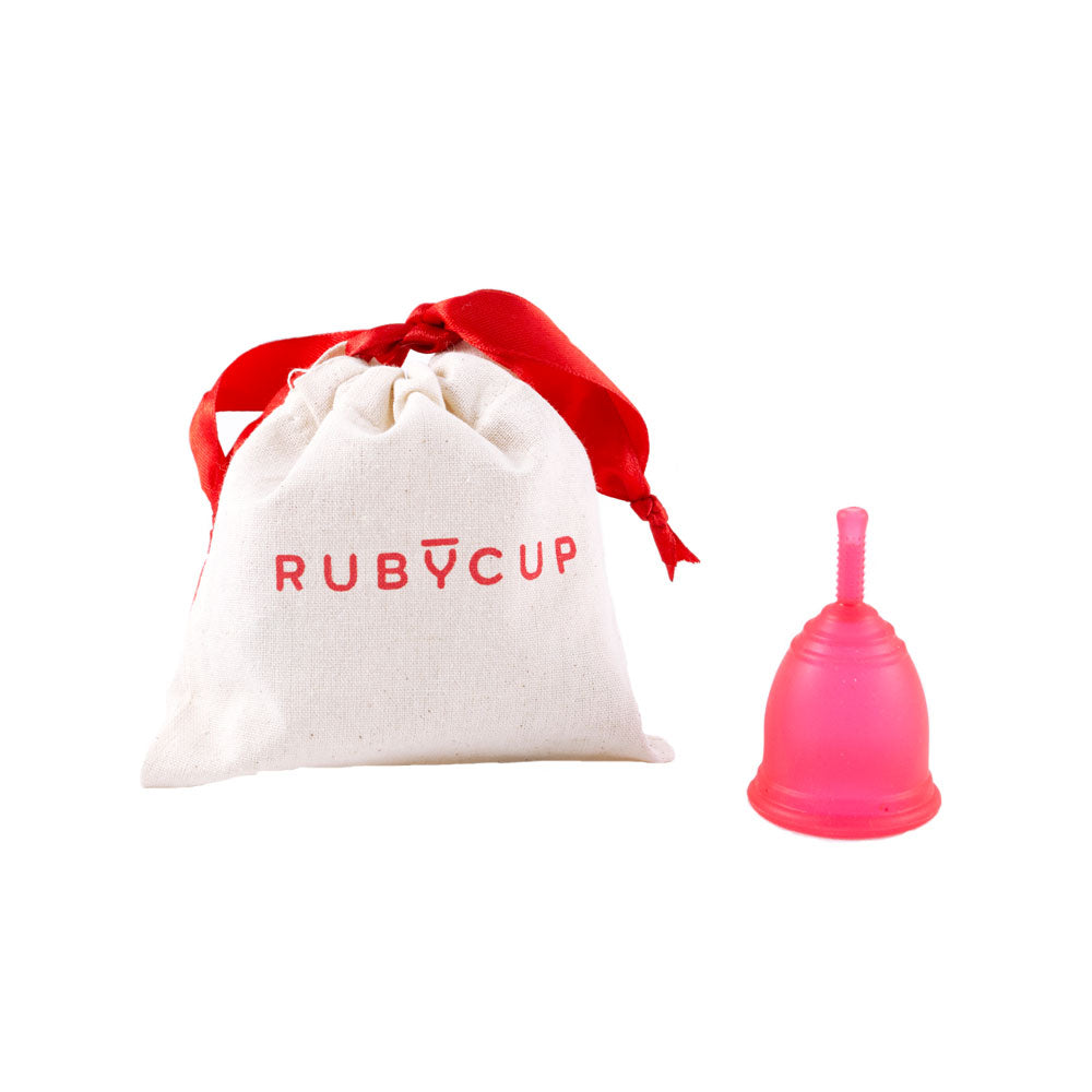 Ruby Cup Menstrual Cup Red with Cotton Bag