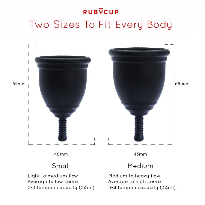 Sizes measurements Black Ruby Cups