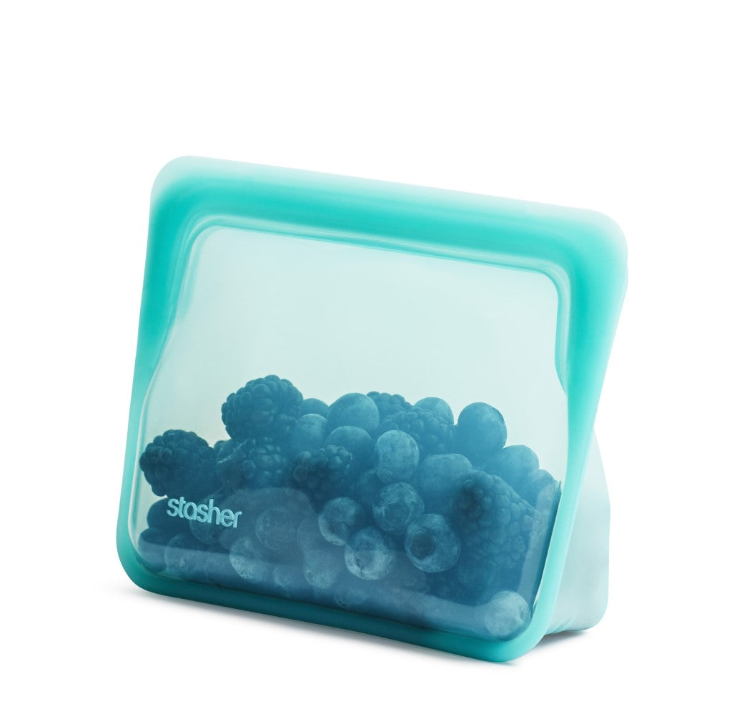 Stasher Bag Stand-Up Mini Aqua with Berries