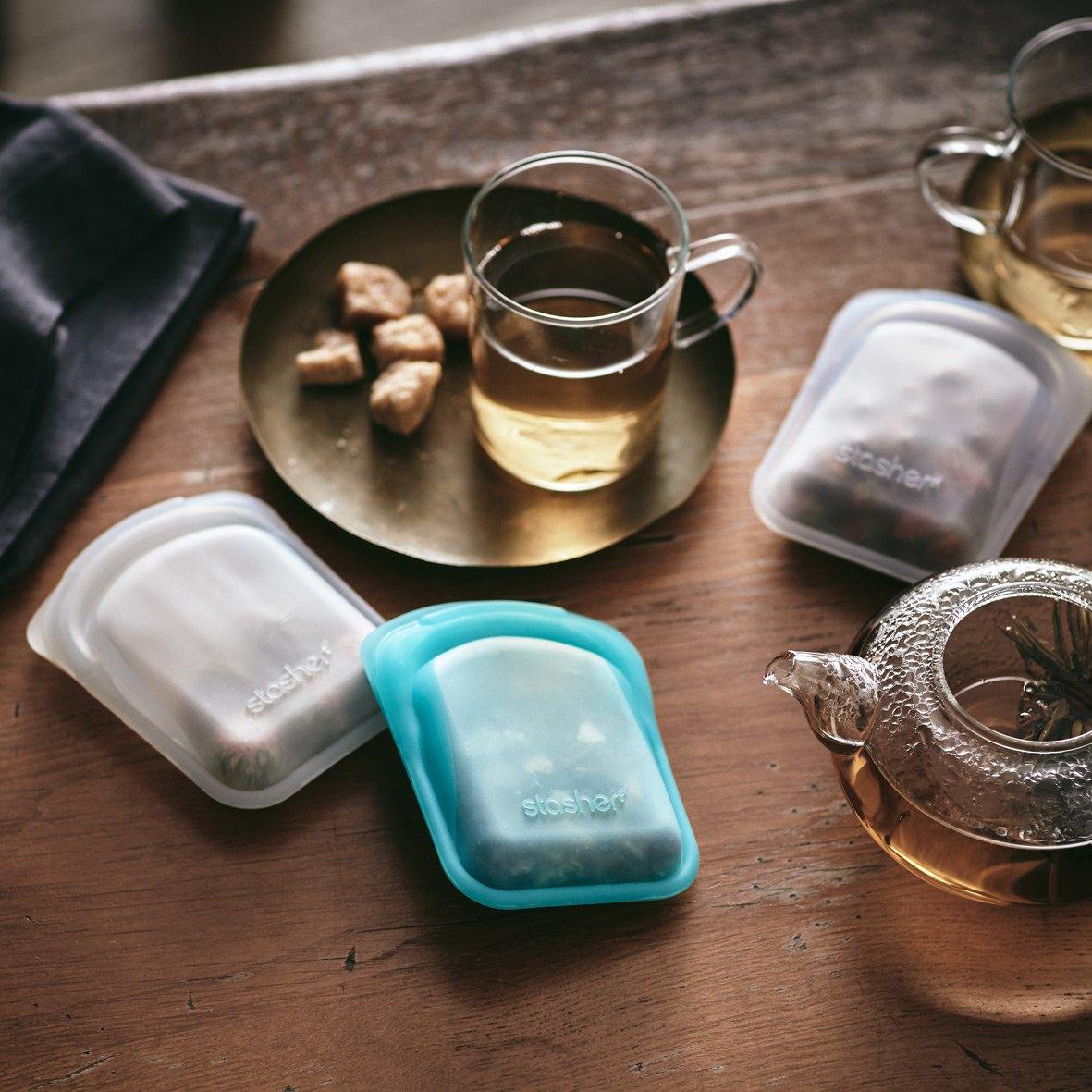 Stasherbag Pocket Clear Aqua Tea