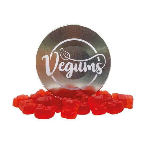 Foto van een Vegums bewaarblikje met multivitamine gummies voor veganisten