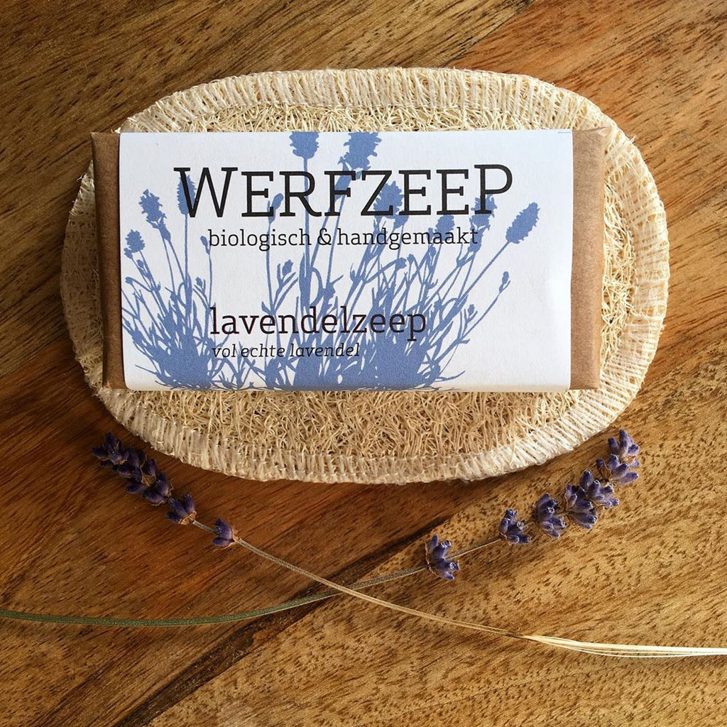 Redecker Loofah Soap Holder with Werfzeep Natural Soap