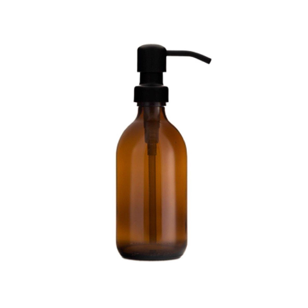 Kuishi Amber Glass Soap Dispenser with Stainless Steel Pump Black