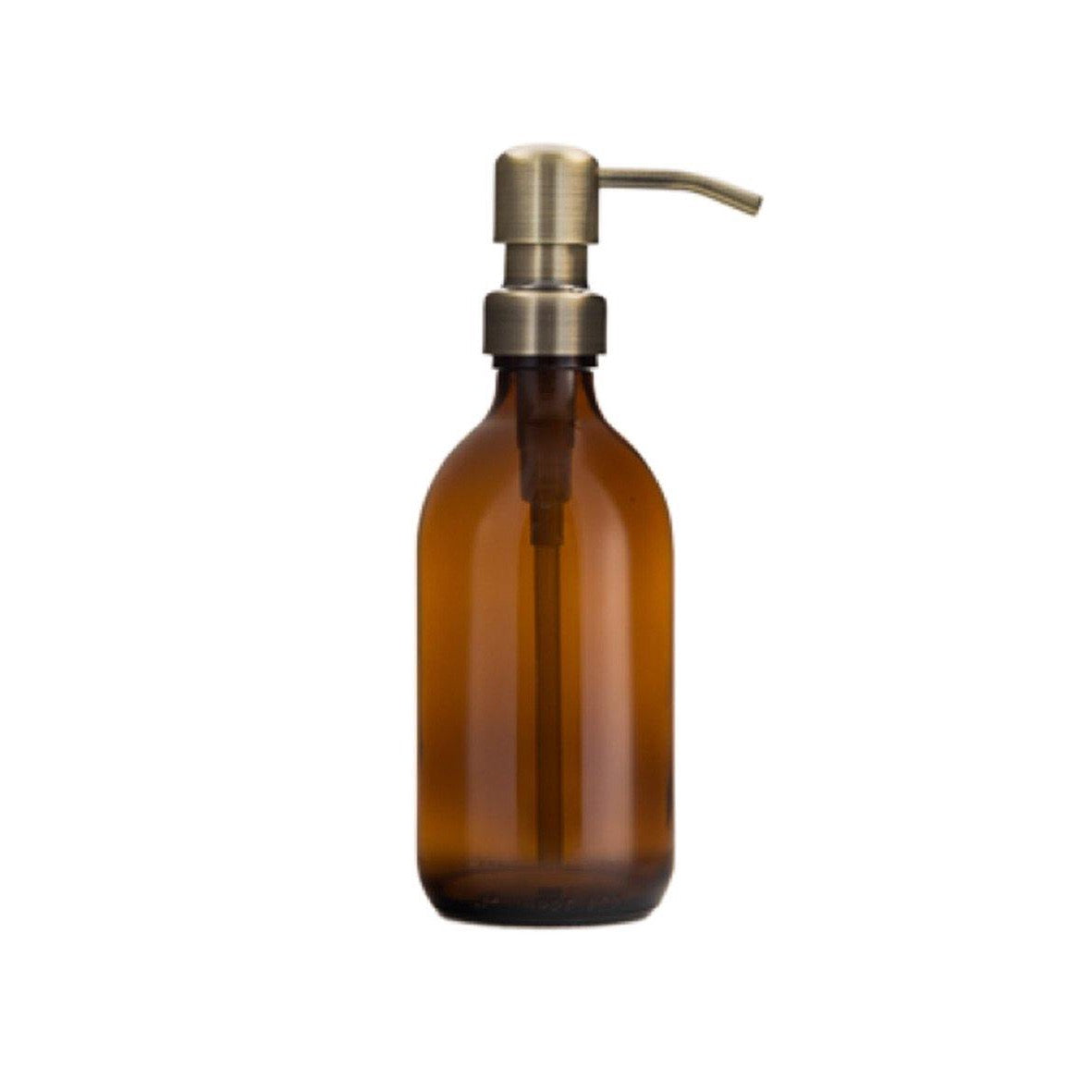 Kuishi Amber Glass Soap Dispenser with Stainless Steel Pump Gold