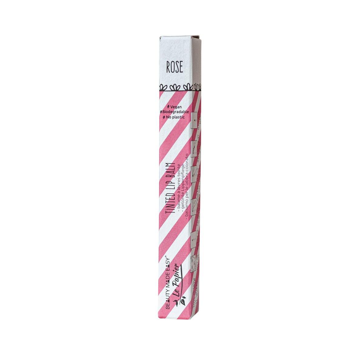 Beauty Made Easy Le Papier Rose Tinted Lip Balm in packaging